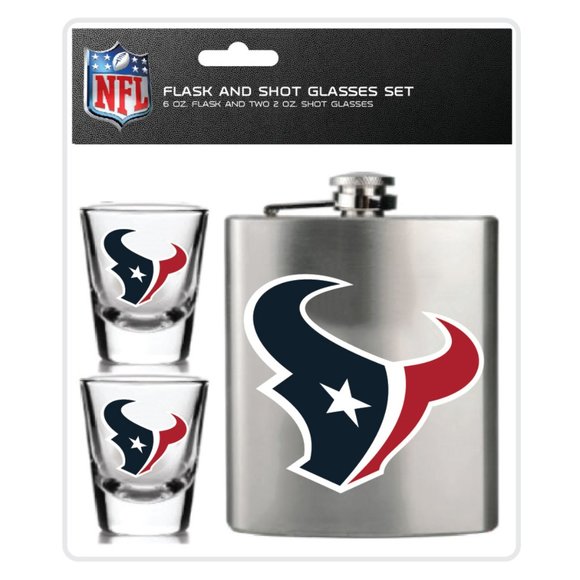 NFL Houston Texans Flask & Shot Glasses Set - Picture 1 of 1
